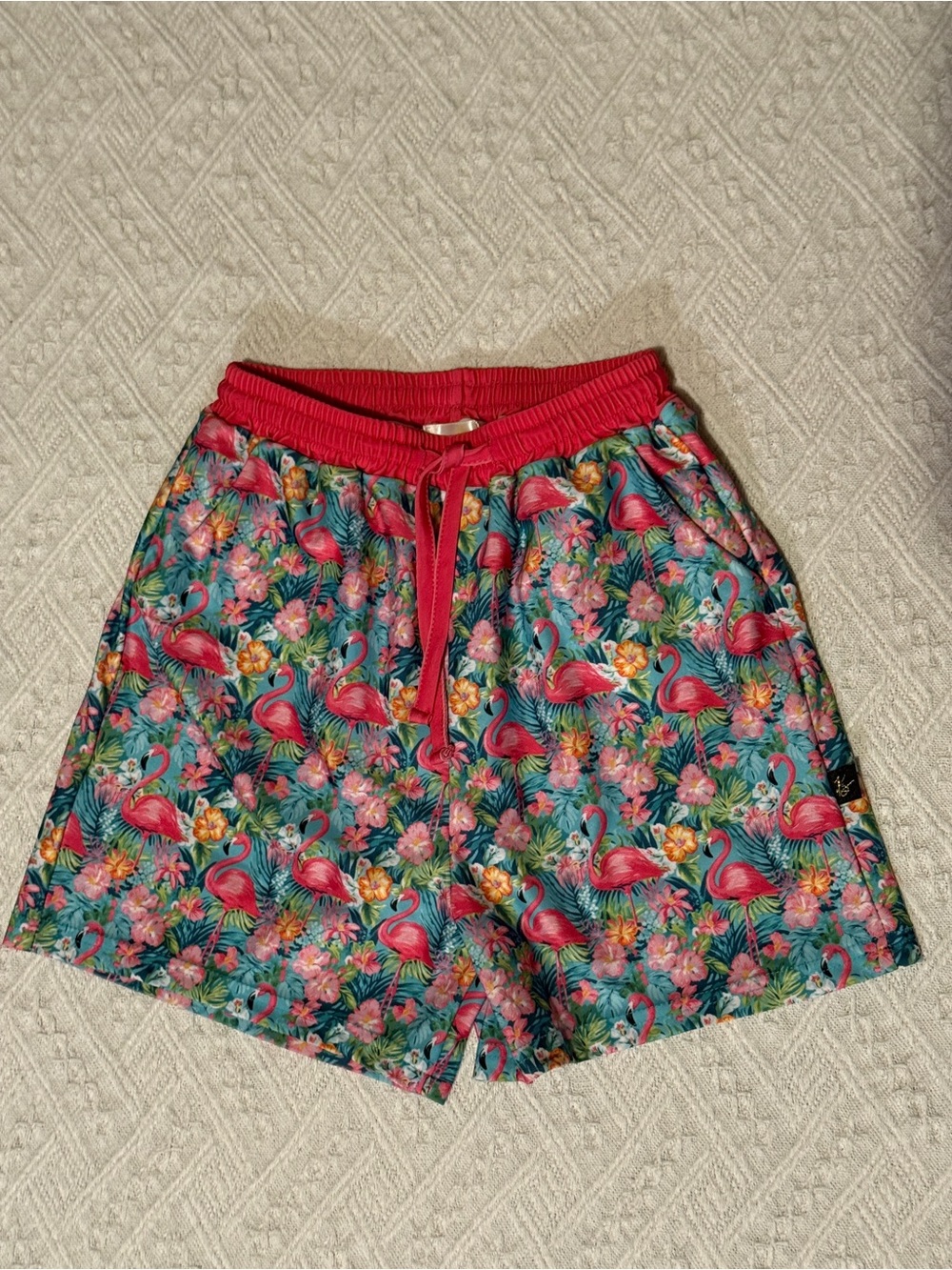 Karolina & Sophia Flamingo Swim Trunks Boys 7-8T NWT Tropical Beach